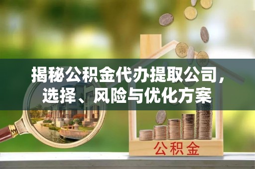 伊犁揭秘公积金代办提取公司，选择、风险与优化方案