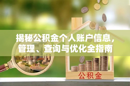 伊犁揭秘公积金个人账户信息，管理、查询与优化全指南
